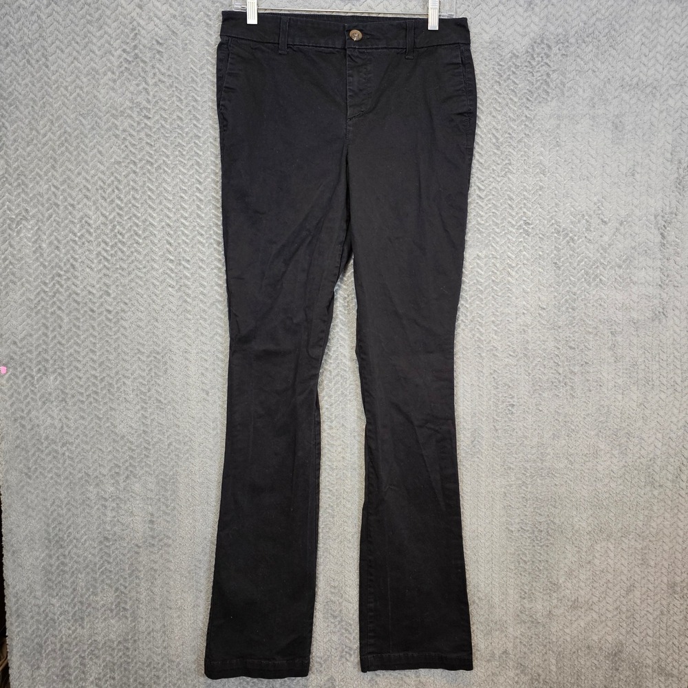 Old Navy‎ Women Black Boot-Cut Stretch Twill Pants Size 6 Tall Mid-Rise Trouser